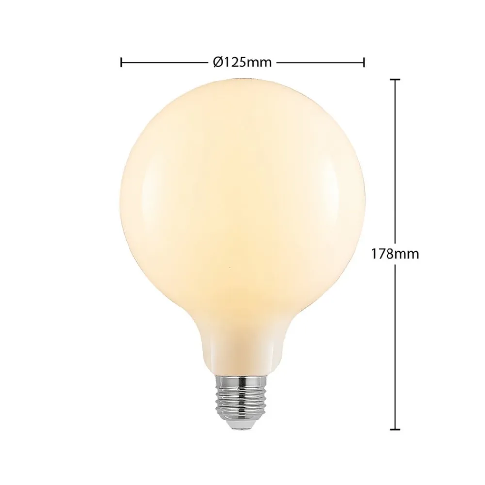 Arcchio LED-pære E27 6W 2.700 K G125 kan dæmpes opal 2 stk