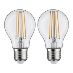 Paulmann Filament Pære>LED-pære E27 7W filamentpære 2.700K klar 2-pak
