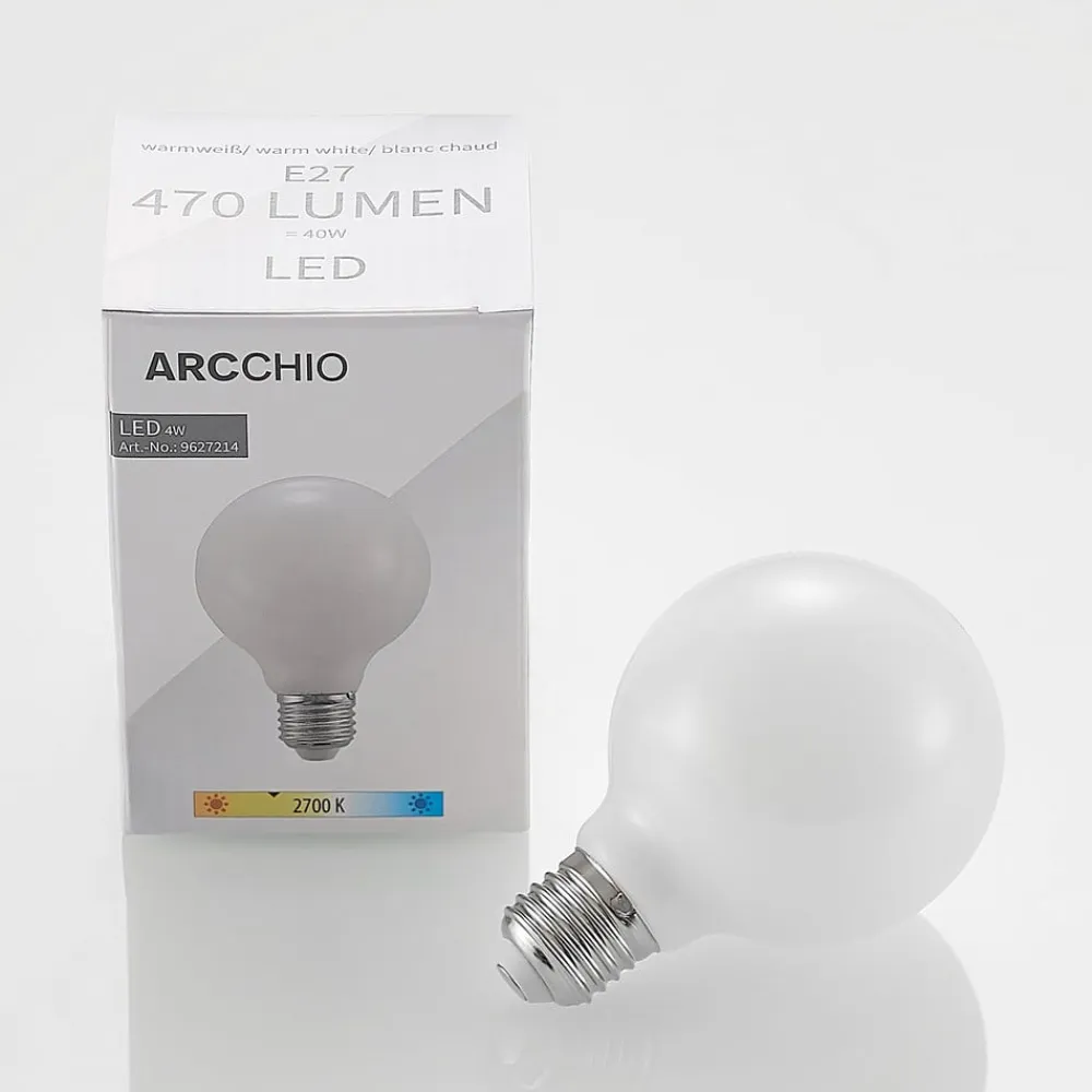 Arcchio Dæmpbar Led-Pære|Led Pærer>LED-pære E27 4W G80 2.700K dæmpbar, opal
