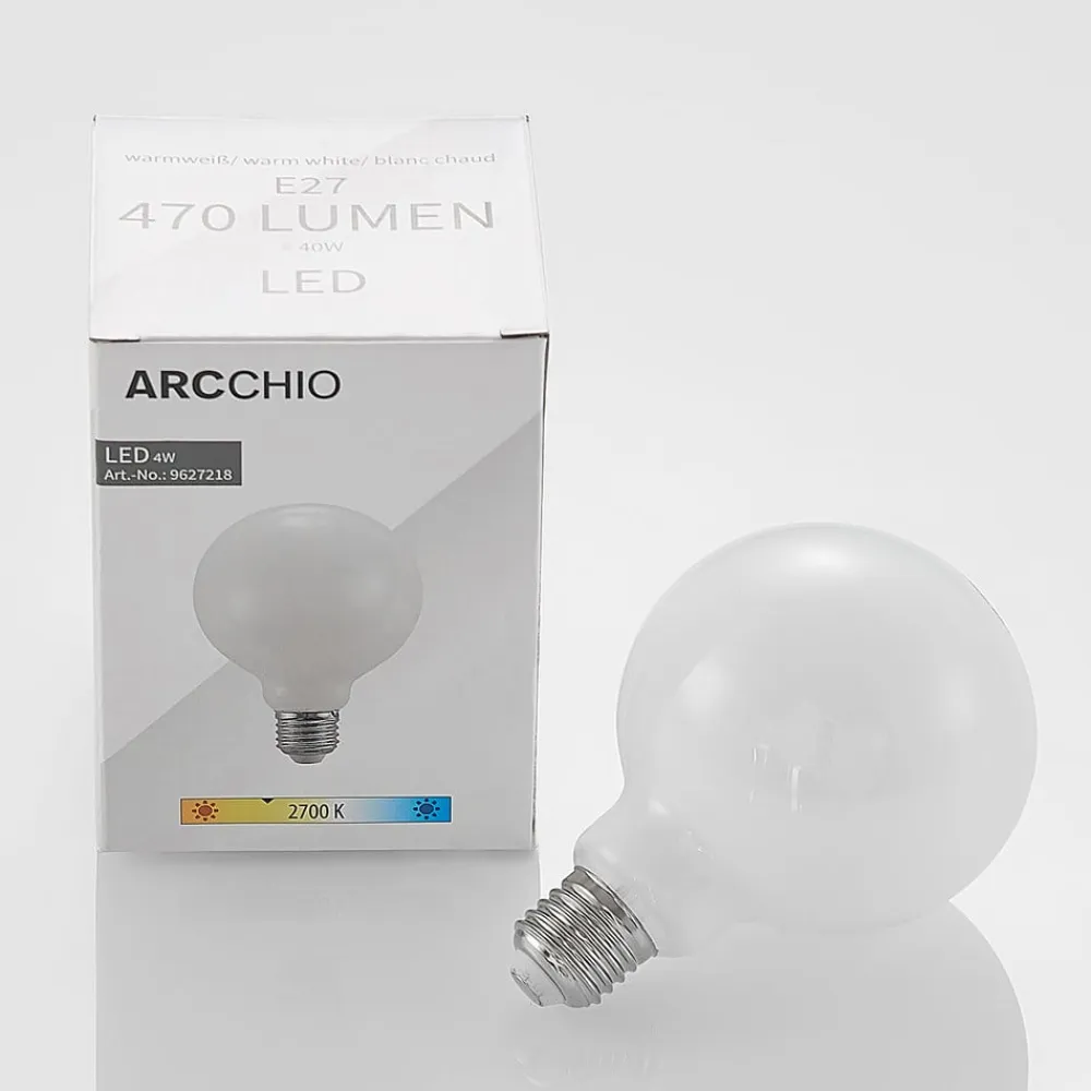 LED-pære E27 4W 2.700K G95 Globe, dæmpbar, opal^Arcchio Hot