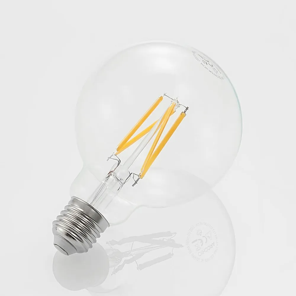 LED-pære E27 8W 2.700K G95 Globe, glødetråd, klar^Arcchio Online