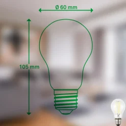 Briloner LED-pære E27 4W klar 3000K 840 lm energiklasse 2er