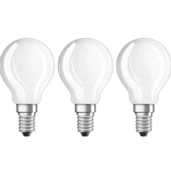 OSRAM Led Pærer>LED-pære E14 4W, varmhvid, 470 lumen, 3er sæt