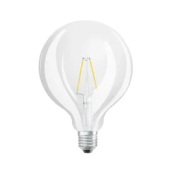 OSRAM Filament Pære>LED-pære Globe G125 E27, 2,5 W klar glødetråd 2.700 K