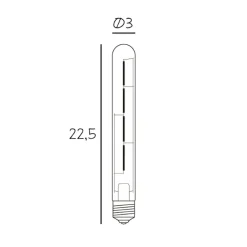 DESIGN BY US LED-pære Long Tube 225, E27, 3,5 W, 2.200 K, dæmpbar