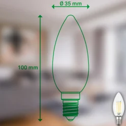 Briloner LED-pære stearinlys E14 2,5W klar 3000K 525 lm energiklasse 2er