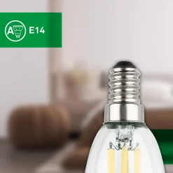 Briloner LED-pære stearinlys E14 2,5W klar 3000K 525 lm energiklasse 2er