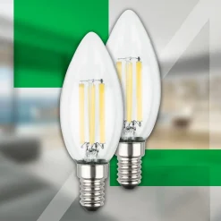 Briloner LED-pære stearinlys E14 2,5W klar 3000K 525 lm energiklasse 2er