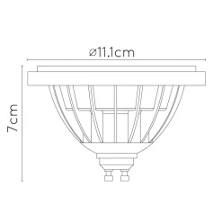 Lucide LED-reflektor GU10 12 W 3.000 K, dim to warm, sort