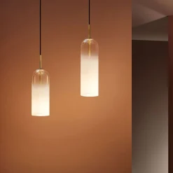 LEDS-C4 Glam hængelampe, hvidt glas, højde 31 cm