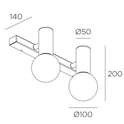 LEDS-C4 Mist væglampe badeværelse, 2 lysk., sort