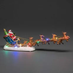 LED-scene Julemanden i en kane^Konstsmide Christmas Discount