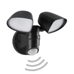 Telefunken Væglampe Med Sensor|Udendørs Spot>LED-sensor udendørs vægspot Bilbao 2 lyskilder sort