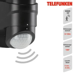 Telefunken Væglampe Med Sensor|Udendørs Spot><noscript><img width=