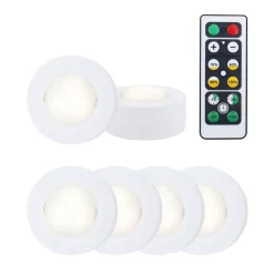 Briloner Underskabsbelysning>LED-skabslampe Skab, fjernbetjening, sæt med 6 stk