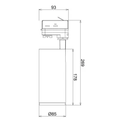 Deko-Light LED-skinnespot Lucea 3-faset 15 W hvid