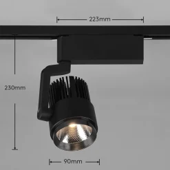 Trio Lighting LED-skinnespot Radiator til DUOline, mat sort, CCT