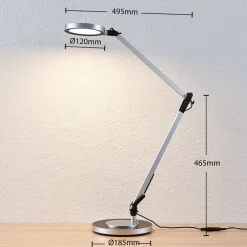 Lindby LED-skrivebordlampe Rilana med dæmper, sølv