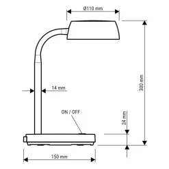 LED-skrivebordslampe abby, blå, højde 30 cm^Maul Online