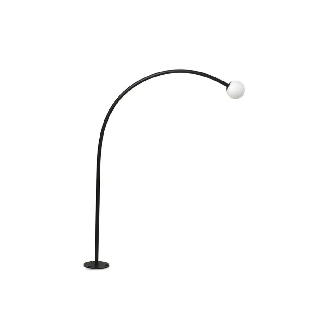 FARO BARCELONA Sokkellamper>LED-sokkellampe Cuca, sort, stål/glas, højde 65 cm