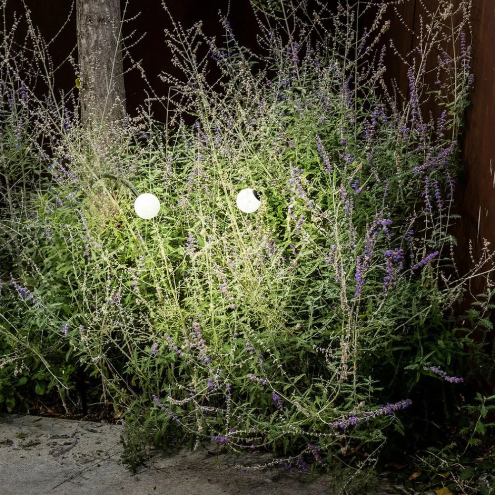 FARO BARCELONA Sokkellamper>LED-sokkellampe Cuca, sort, stål/glas, højde 65 cm