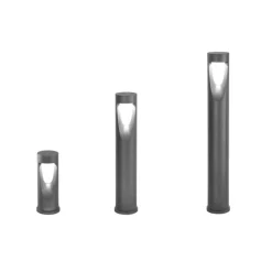 Fabas Luce LED-sokkellampe Teo, 30 cm høj, sort, metal, IP65