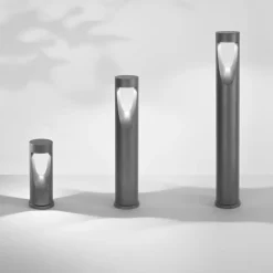 Fabas Luce LED-sokkellampe Teo, 30 cm høj, sort, metal, IP65