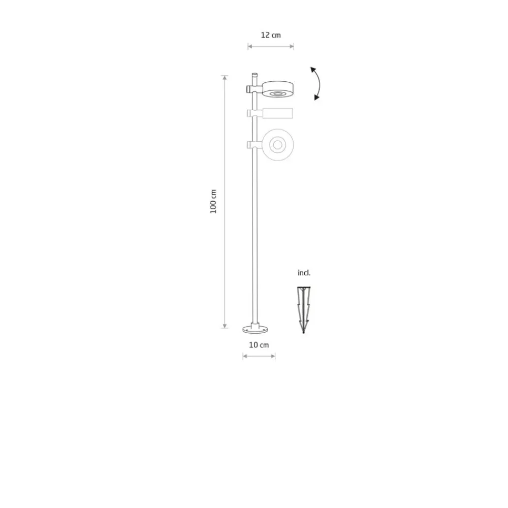 Nowodvorski Lighting LED-sokkellampe Tessa, sort, aluminium, højde 100 cm