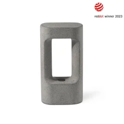 FARO BARCELONA LED-sokkellampe Totem, grå, beton, højde 28,5 cm