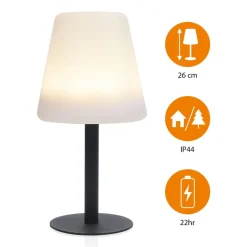 Smartwares LED-solcellebordlampe OSL-50012 med genopladeligt batteri og USB-kabel