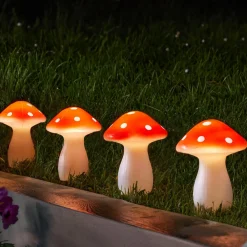 SMART GARDEN LED-solcelle-jordspyd Fairy Mushroom, 4-sæt, rød/hvid, IP44