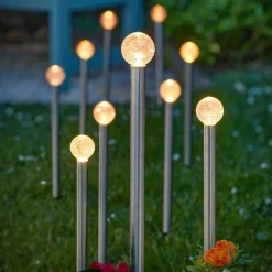 SMART GARDEN Dekorationsbelysning|Solcellelamper>LED-solcelle-jordspyd GlowBall, 10 stk. sæt, 44 cm, IP44