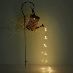 LED-solcellelampe 336523, guld, vandkande, jordspyd, metal^Globo Outlet