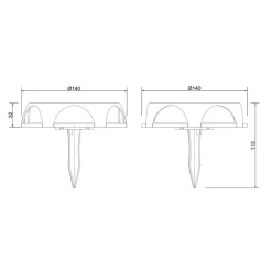 Globo LED-solcellelampe 36506, jordspyd, væglampe, sort, aluminium
