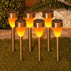 Näve LED-solcellelampe 4135006 med flammeeffekt 6er-sæt