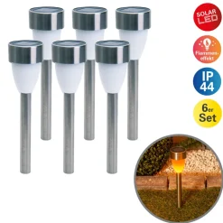 Näve LED-solcellelampe 4135006 med flammeeffekt 6er-sæt