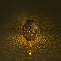 Näve Solcellelamper>LED-solcellelampe 52854, sølv, metal, 20 cm, IP44, 2 stk