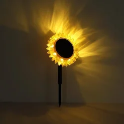 Globo LED-solcellelampe 33598 Solsikke Ø 13 cm, gul, plast