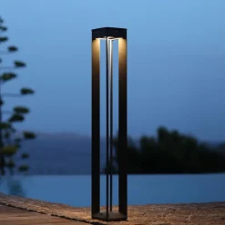 LED-solcellelampe Borne med sensor, 90 cm, grå^Les Jardins New