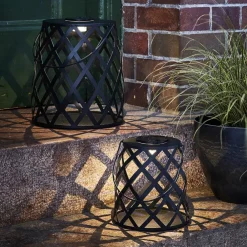 STAR TRADING Dekorationsbelysning|Solcellelamper>LED-solcellelampe Calabria, diamantmønster, 20 cm