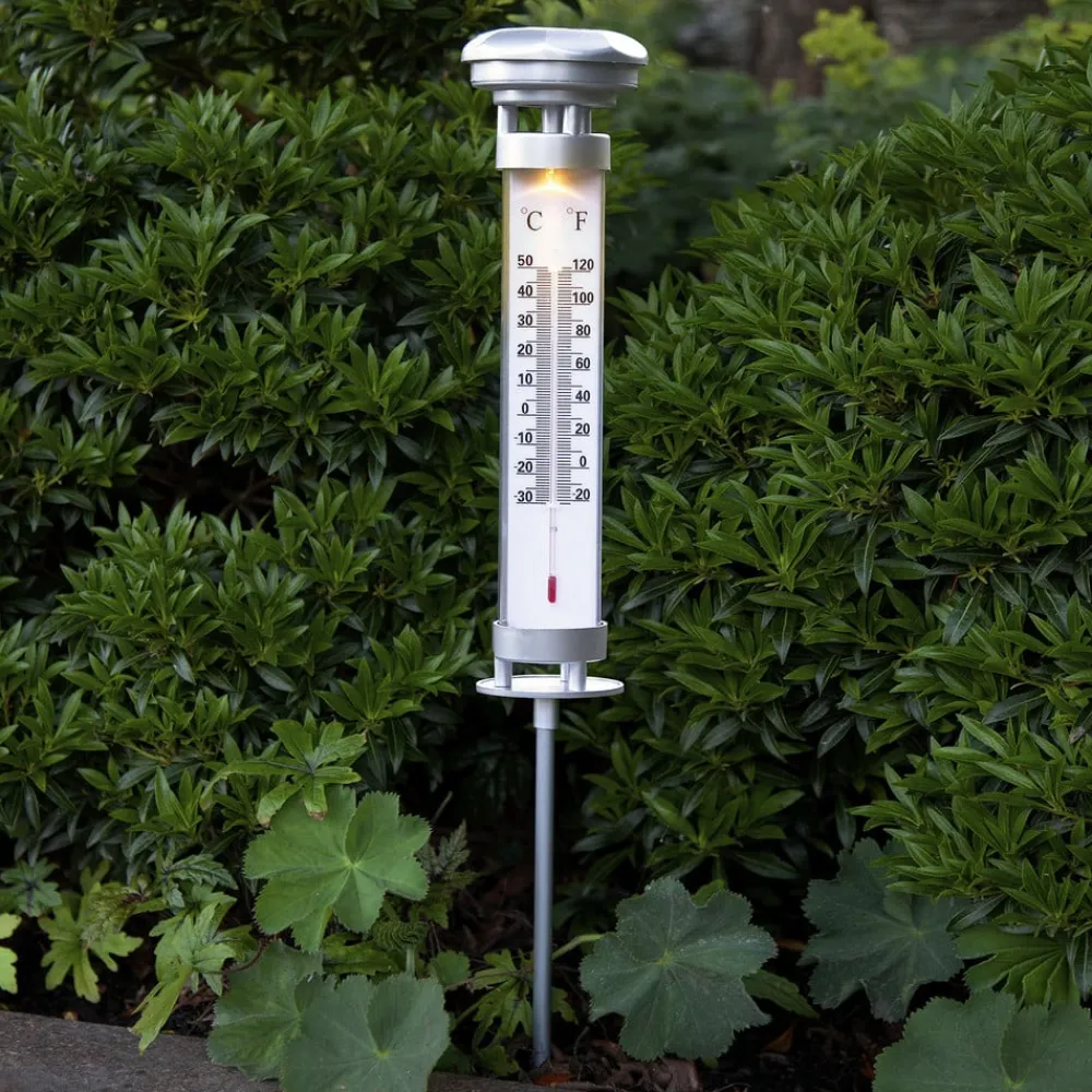 STAR TRADING Dekorationsbelysning>LED-solcellelampe Celsius, udendørstermometer