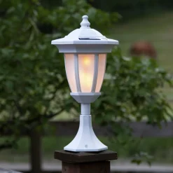 LED-solcellelampe Flame, 4-i-1, hvid^STAR TRADING Discount