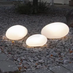 STAR TRADING Dekorationsbelysning|Solcellelamper>LED-solcellelampe Globy i stenform, længde 26,5 cm