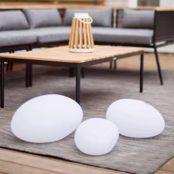 STAR TRADING Dekorationsbelysning|Solcellelamper>LED-solcellelampe Globy i stenform, længde 26,5 cm