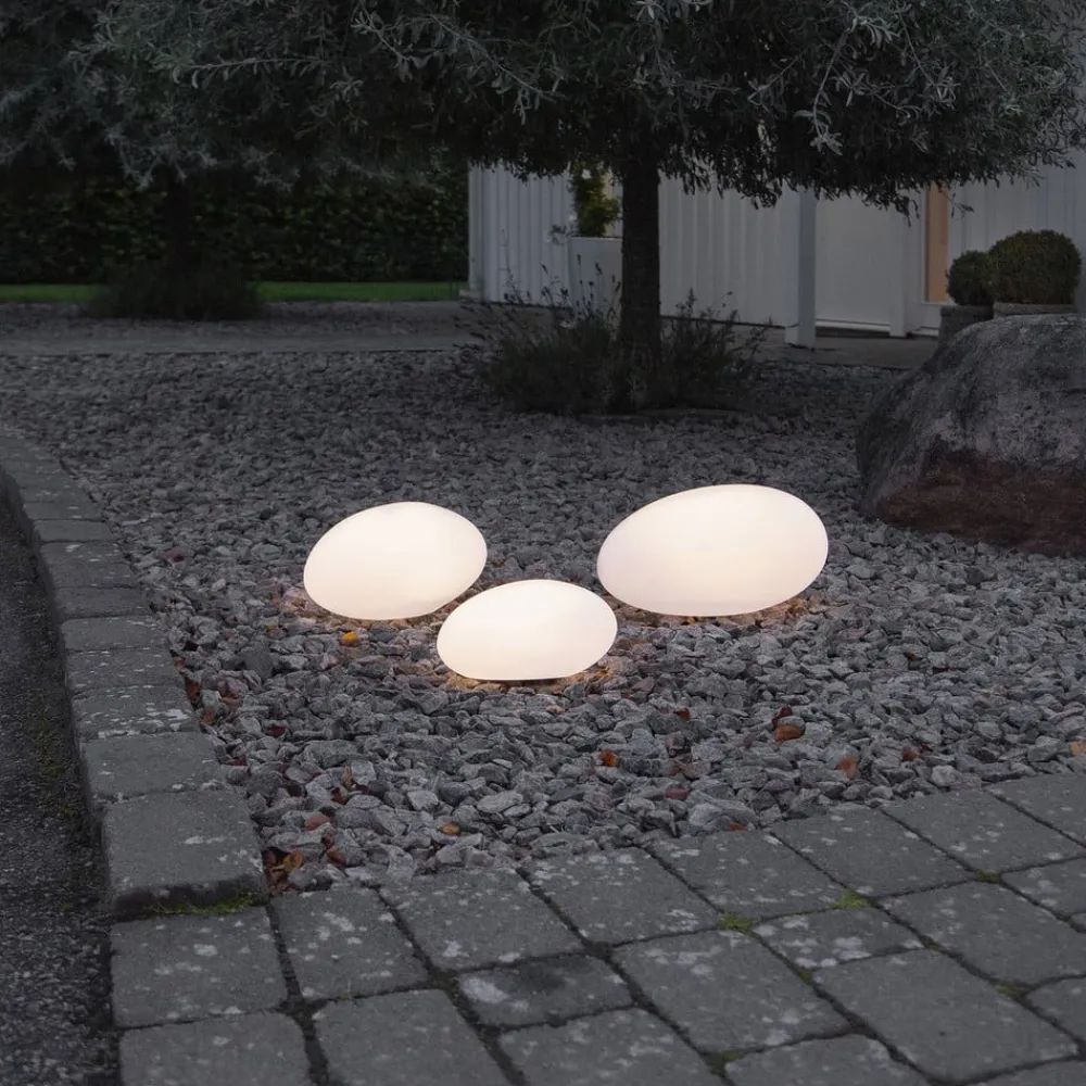 STAR TRADING Dekorationsbelysning|Solcellelamper>LED-solcellelampe Globy i stenform, længde 26,5 cm