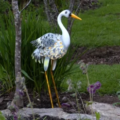 STAR TRADING LED-solcellelampe Heron som en hejre figur