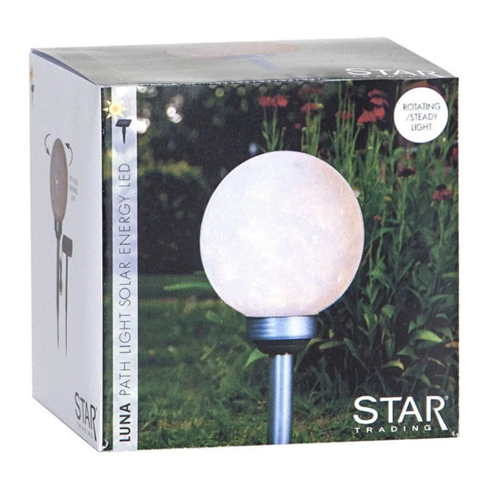 STAR TRADING LED-solcellelampe Lunay, roterende lyskilde