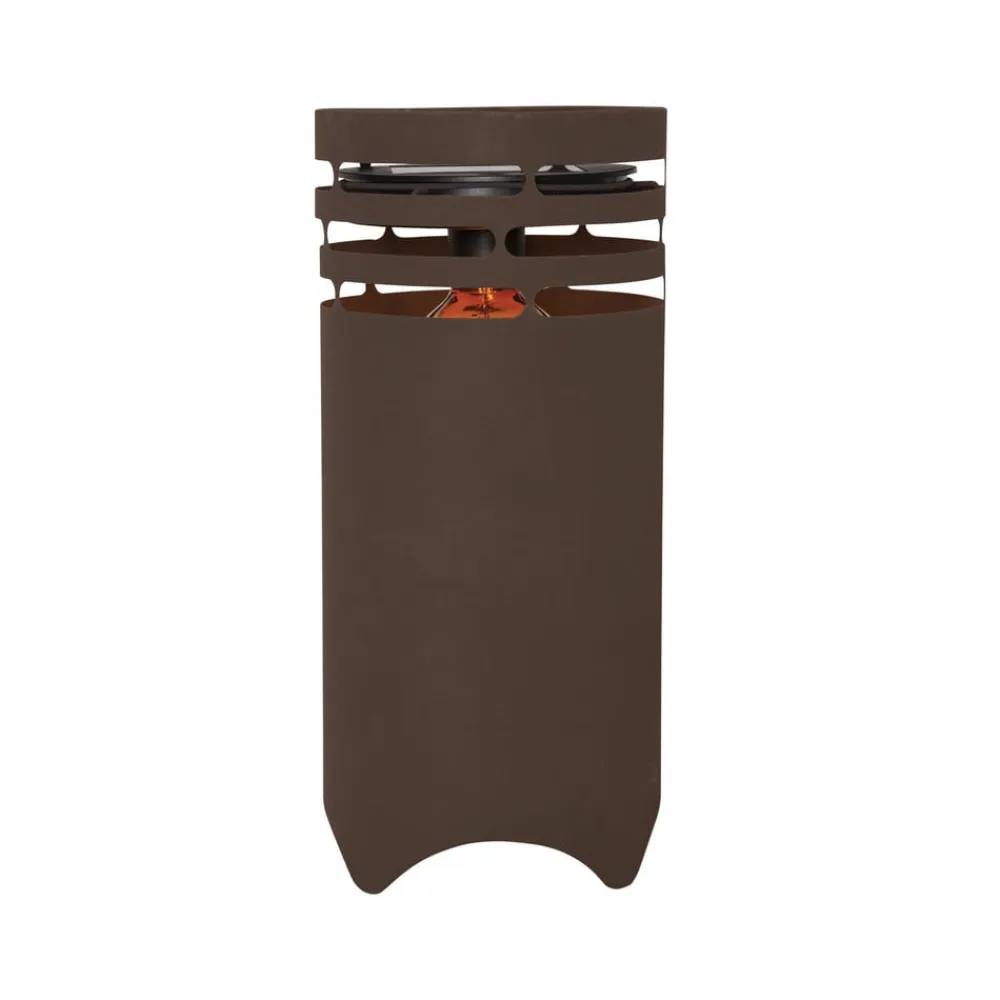 STAR TRADING LED-solcellelampe Marron, højde 40 cm, brun, metal, USB-C