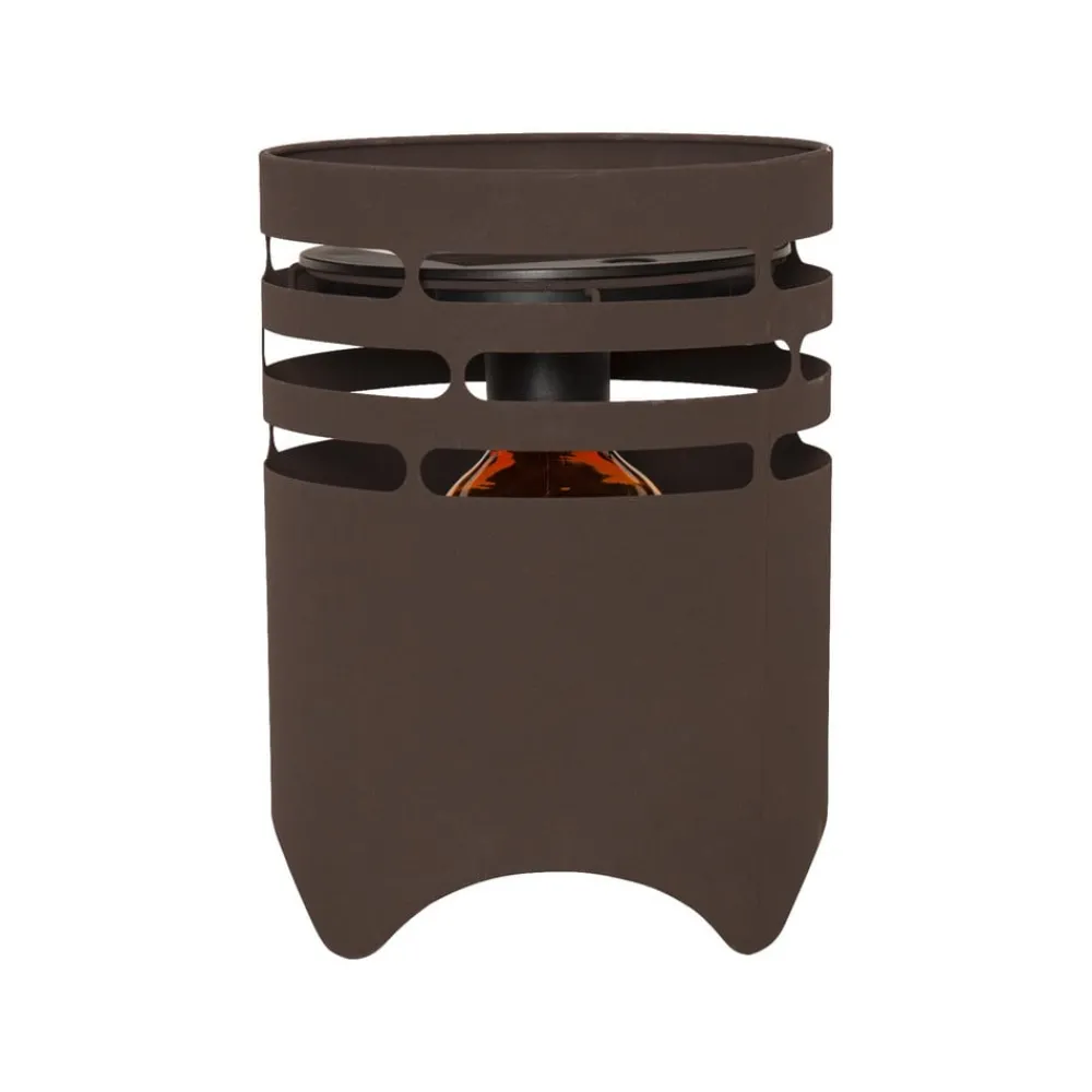 STAR TRADING LED-solcellelampe Marron, højde 25 cm, brun, metal, USB-C