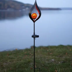 LED-solcellelampe Melilla, spids^STAR TRADING New